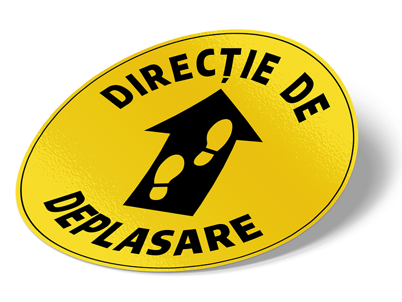 Sticker Informativ Covid-19 - Directie de deplasare